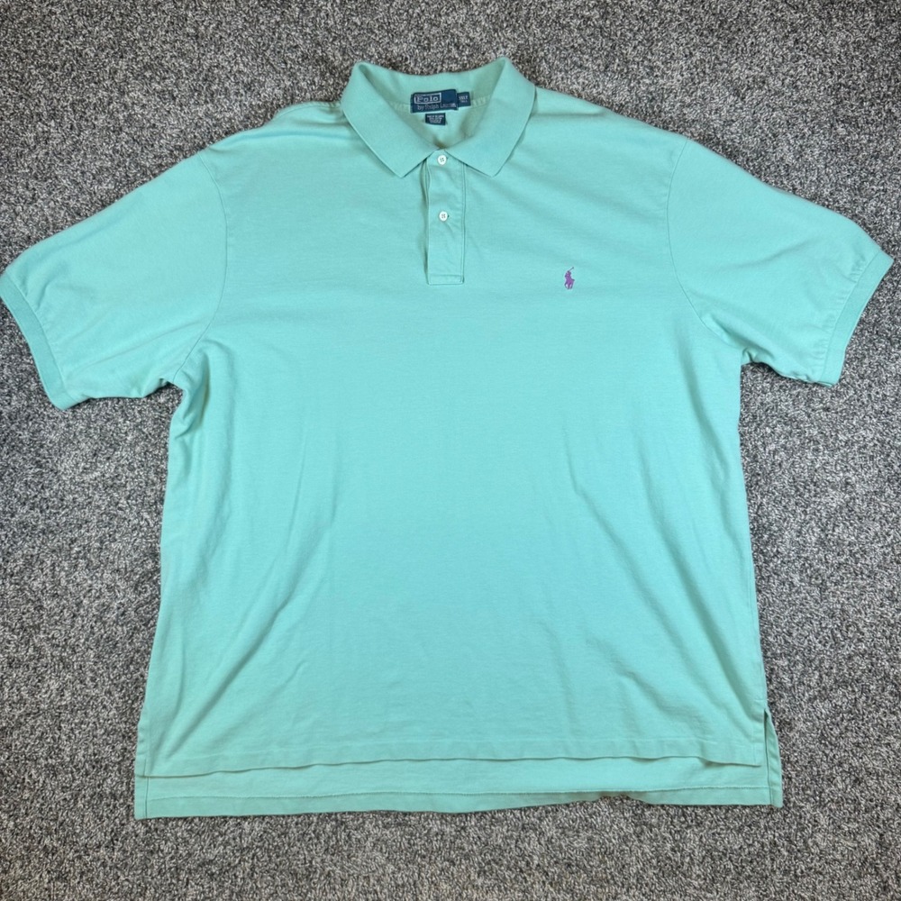 Polo Ralph Lauren Polo Shirt Mens 3XLT Mint Green Excellent Short Sleeve Pique
